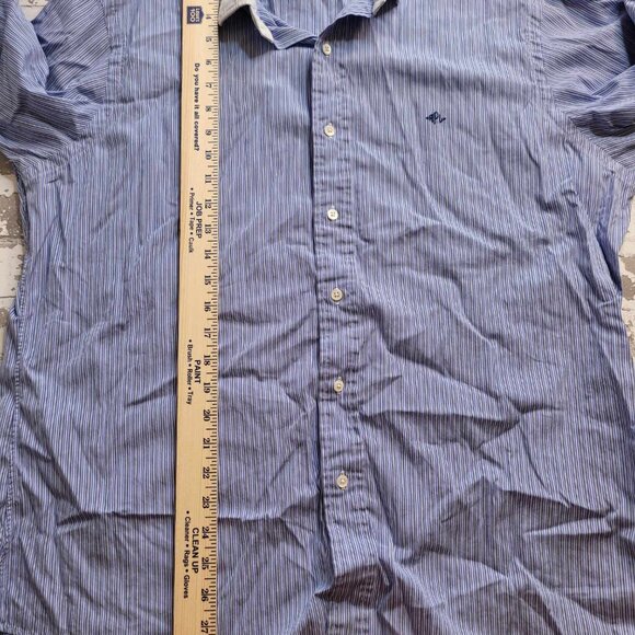 Polo Ralph Lauren Blue Striped Button Down Men's XL - Picture 4 of 5
